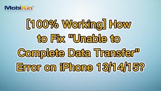 100 Working How to Fix quotUnable to Complete Data Transferquot Error on iPhone 131415 [upl. by Canter]