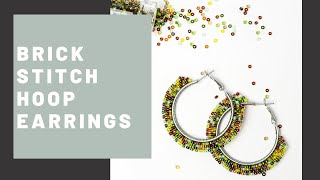 Beginners Beading  Brick Stitch Hoop Earrings Tutorial ft The Bead Mix [upl. by Ciapha]