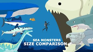 Sea Monsters Size Comparison  Monster Animation [upl. by Seligmann786]