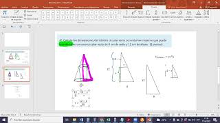 Volumen máximo de cilindro inscrito en cono Optimización [upl. by Nadiya225]