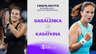 Aryna Sabalenka vs Daria Kasatkina  2024 Brisbane Quarterfinal  WTA Match Highlights [upl. by Nyllek]