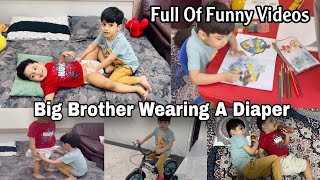 Big Brother Wearing Diapers 🤣  Funny Diaper Video  kids Drawing Videos  Change Diaper [upl. by Chesnut355]