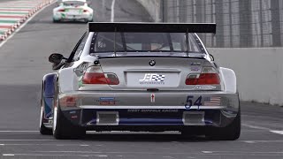 BMW M3 E46 GTR GrandAm with S62 49 NA V8 Engine  BRUTAL Raw Sounds feat OnBoard Footage [upl. by Drye172]