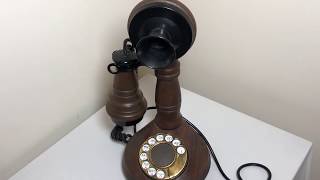 Vintage Deco Tel Candelstick Phone DEMO Ringing [upl. by Tsugua]