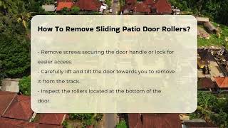 How To Remove Sliding Patio Door Rollers  CountyOfficeorg [upl. by Coreen815]