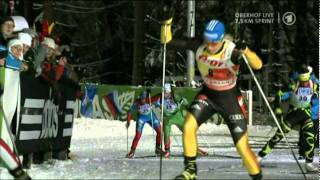 Magdalena Neuner  27th World Cup win  Oberhof Sprint Jan 2012 [upl. by Adina694]