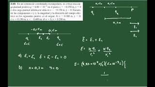 Campo Eléctrico en Diferentes puntos Debido a dos Cargas ejercicio 2149 [upl. by Jadd140]