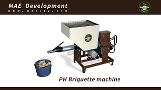 PH briquette machine  compact single phase press for sawdust and other biomass [upl. by Clementia]