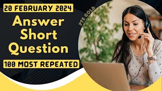 PTE Answer Short Question  JANUARY 2024  Most Repeated [upl. by Dnalrah]