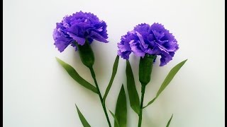 ABC TV  How To Make Carnation Flower From Crepe Paper  Craft Tutorial [upl. by Efinnej]