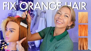 how to fix orange hair from bleaching  2024 [upl. by Schear]