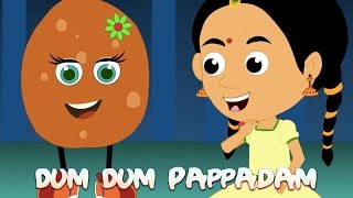 Dum Dum Pappadam  ഡും ഡും പപ്പടും  Popular Malayalam Rhymes Animation  Malayalam Kutti Paatugal [upl. by Maggee650]