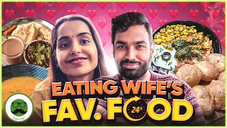 Eating Wife Favourite Food For 24 Hour Challenge Veggie Paaji [upl. by Esirrehc370]