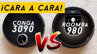 Conga 3090 vs Roomba 980  ¡La comparativa definitiva Con prueba de residuos incluída [upl. by Gorga904]