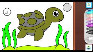 Colorful Tortoise Drawing For Kids Painting and Coloring For Kids  Lets Paint Together [upl. by Ahsila]