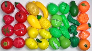 Cutting Plastic Fruit and Vegetables Strawberry Banana  Plastic vs Squishy ASMR [upl. by Edgell]