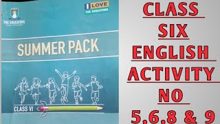 The Six Class English summer pack Activities 568amp9 Solutions [upl. by Consuelo]