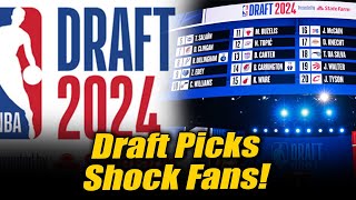 2024 NBA Draft Shockers Unexpected FirstRound Picks That Left Fans Stunned [upl. by Annaigroeg]