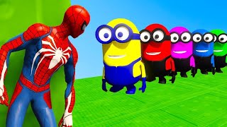 ✅GTA5 Epic Ragdoll RED SPIDERMAN VS RED MINION VS GREEN MINION Funny Fails Jump shorts gta5 [upl. by Chae]