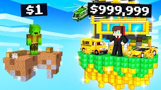 Cheap vs Rich SKYBLOCK Survival Battle in Minecraft [upl. by Nedak]