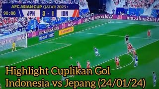 Hasil Timnas Indonesia vs Jepang Hari Ini 13 Highlight Cuplikan Gol Piala Asia 2024 [upl. by Asiela]