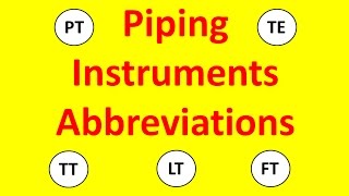 Piping  Instruments Abbreviations [upl. by Isacco]