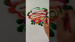 Easy rangoli youtubeshorts shortsfeed trendingshorts viralshort rangoli art [upl. by Winnick]