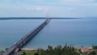 Overlooking the Mackinac bridge [upl. by Aihsinat]