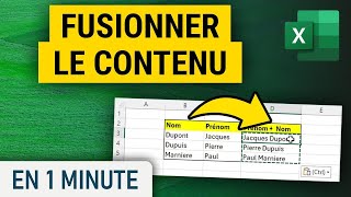 Fusionner des contenus de cellules sur Excel [upl. by Hobie]