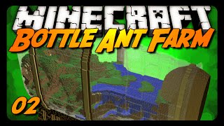 Minecraft  Bottle Ant Farm Survival  02  COBBLESTONE GENERATOR [upl. by Turrell]