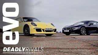 BMW i8 v Porsche 911  evo DEADLY RIVALS [upl. by Tala]