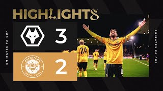 Wolves fight back in cup classic  Wolves 32 Brentford  Highlights [upl. by Reisch343]