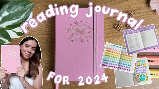 2024 reading journal set up 📚✏️ simple spreads [upl. by Ahtamas708]