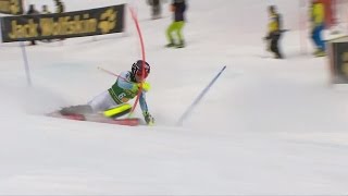 Mikaela Shiffrin  Slalom Run 1  Crans Montana 2016 [upl. by Goober106]