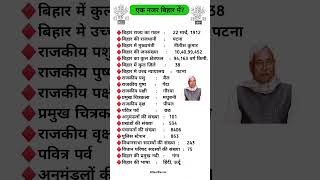 🔥बिहार के बारे में कुछ जानकारियां ❓️bihar general knowledge❓️viralvideo gk bihargk bihar [upl. by Paxon974]