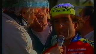 Parijs Paris Roubaix 1990 Eddy Planckaert  interviews en feest in Mkeigem [upl. by Norda]