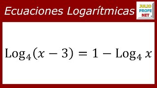 ECUACIONES LOGARÍTMICAS  Ejercicio 1 [upl. by Latrena]