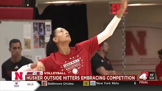 Husker volleyball outside hitter competition heating up [upl. by Ferneau]