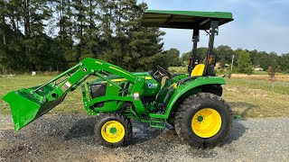 John Deere 3025D Compact Loader work for the sides of a driveway the beginning [upl. by Adnorehs]