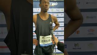 Meeting ELITE indoor de Miramas Métropole 2022 interview de Jeff Erius FRANCE 60m MASCULIN [upl. by Stephana760]