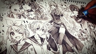 【アナログ】イラストで1ページ埋めてみた🎤【VOCALOID】 [upl. by Noinatrad46]