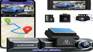 Bon produit  AZDOME M550 Dash Cam 3 canaux GPS WiFi intégré avec carte 64 Go avant intérieur ar [upl. by Rice]