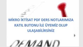 MİKRO İKTİSAT DERS NOTLARI TANITIMI [upl. by Meihar]