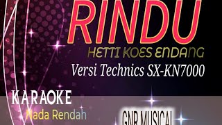 KARAOKE RINDU KUMIS TIPIS  HETTI KOES ENDANG NADA RENDAH VERSI KEYBOARD TECHNICS SXKN7000 [upl. by Gamin]