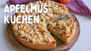 Schnellster Apfelkuchen mit Streuseln 🍎 Apfelmuskuchen Rezept 🍎 super saftig einfach amp schnell [upl. by Tertias]