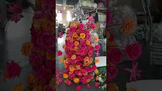 Hot pink and orange flower archartificialflowers flowers [upl. by Euqitsym]