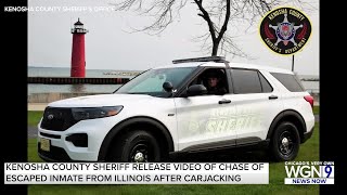 Kenosha County Sheriff releases dashcam footage of chase involving escaped inmate from Illinois [upl. by Anny]