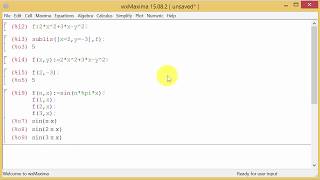 wxMaxima Evaluating Functions With Several Variables [upl. by Croydon]