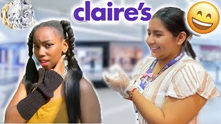 WE GOT OUR EARS Pierced At Claires PAINLESS 😄😄😄😄claires earspeircing quot OMG 😮 😱😫quot [upl. by Oraneg]