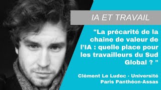 Séminaire IA et travail  Intervention de Clément Le Ludec [upl. by Lucius]